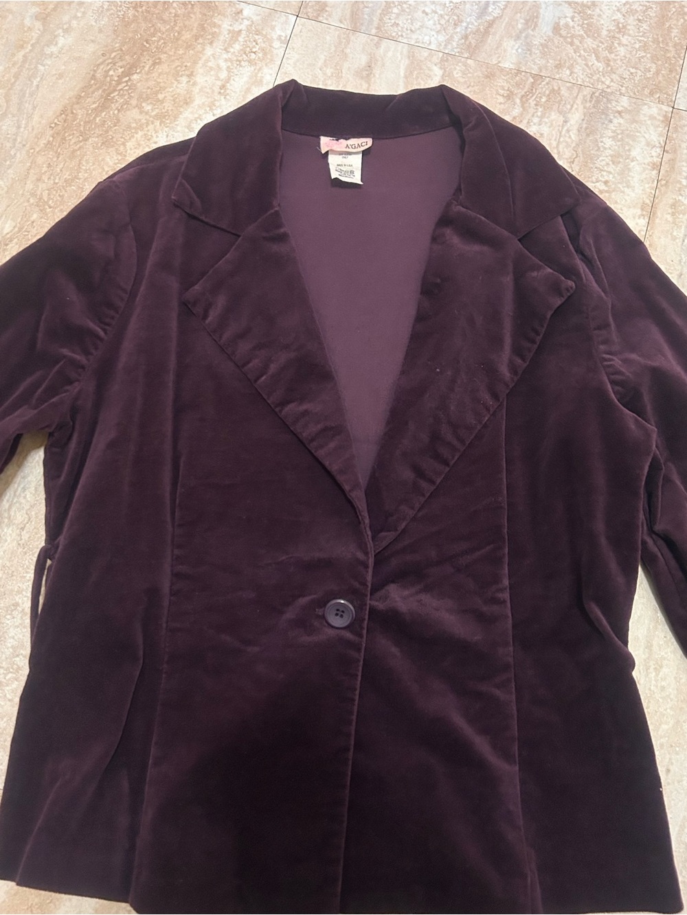 Velvet single-button blazer - Picture 5 of 8